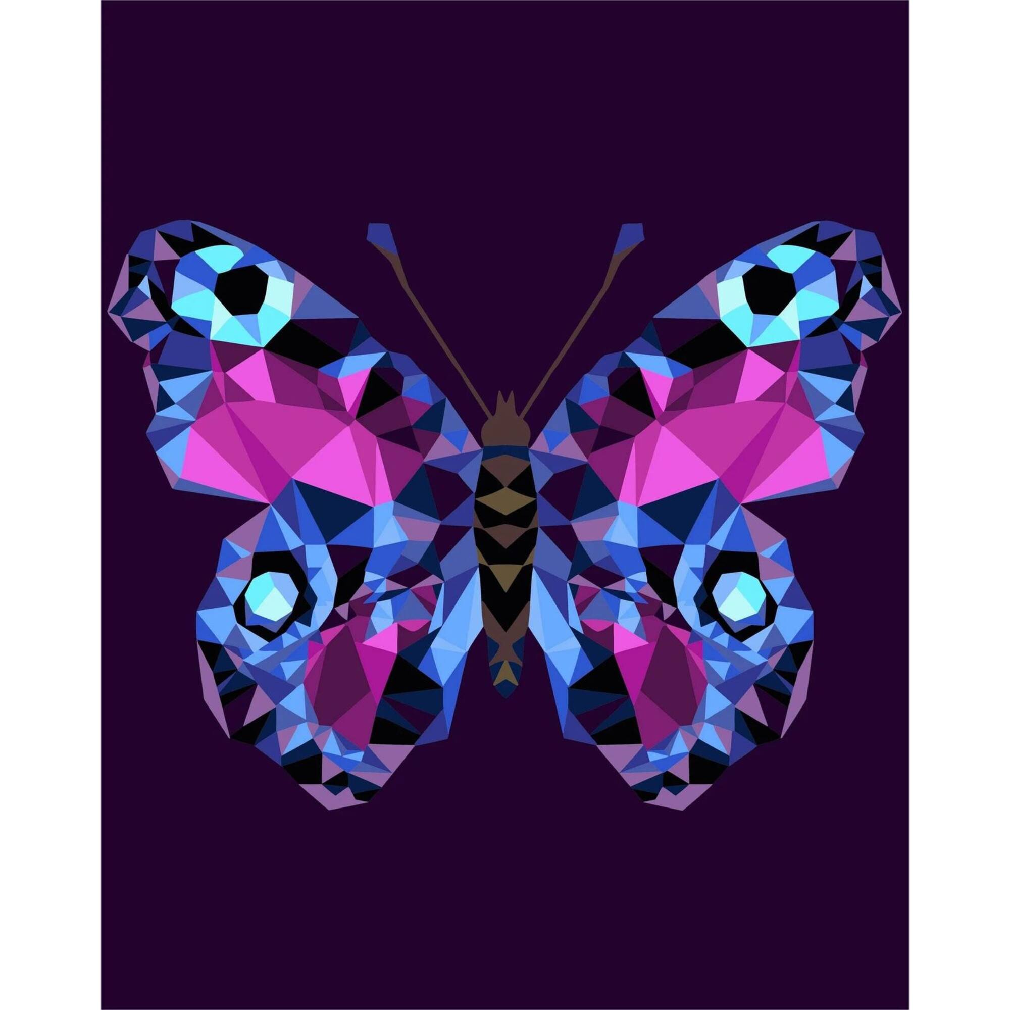 Crafting Spark Celebration Poly Butterfly Painting by Numbers Kit